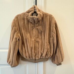 Line and Dot from Revolve Faux Fur Bomber Jacket, like new